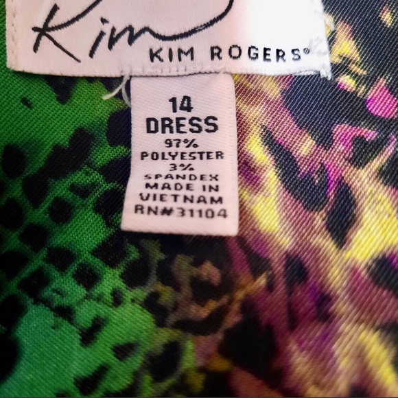 Kim Rogers Animal Print Dress 🐍💜💚💙💛 - Picture 9 of 10